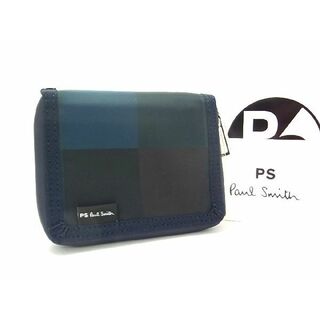 ■新品■未使用■ PS Paul Smith ピーエスポールスミス ナイロン 二つ折り 財布 ウォレット 札入れ ブルー系 BE1318
