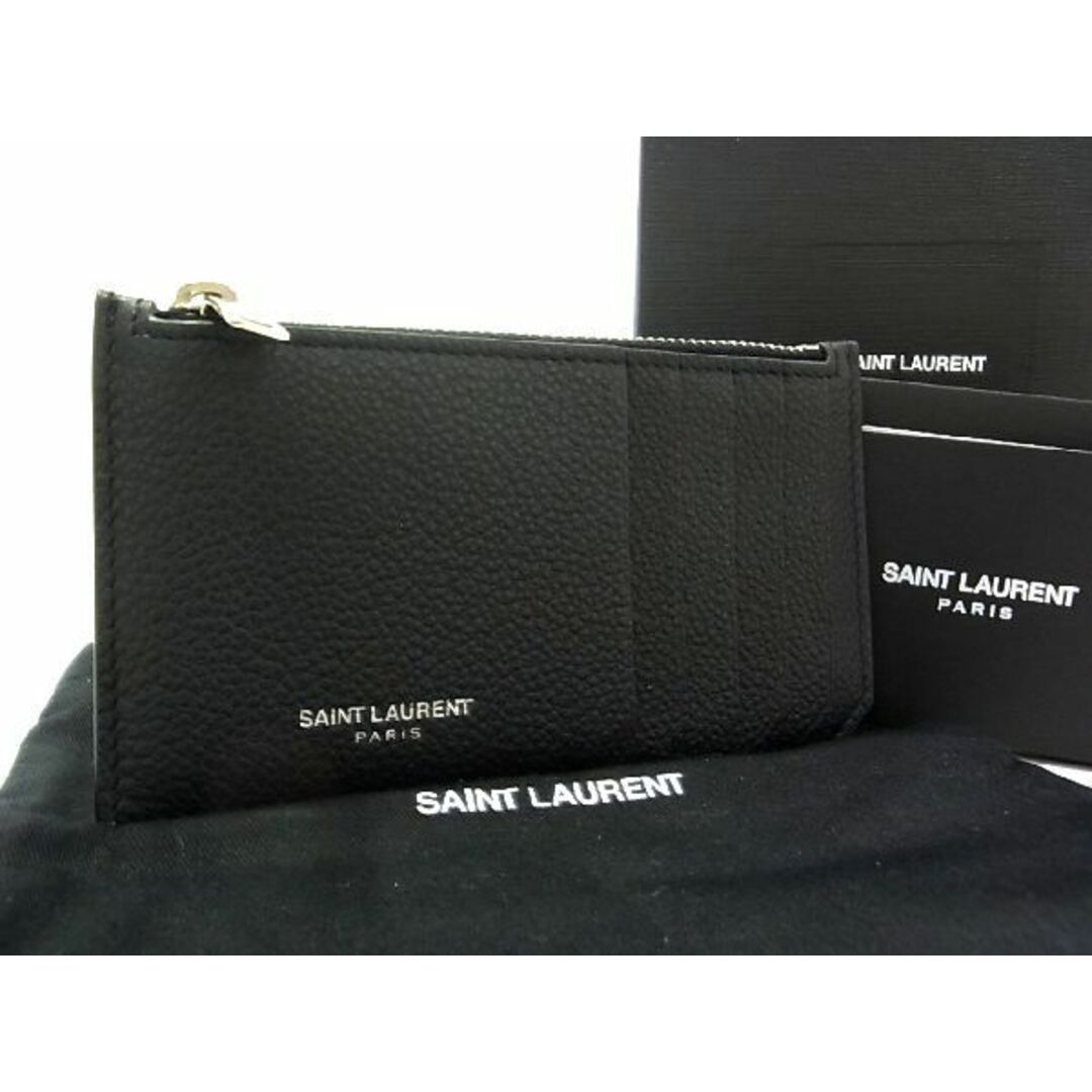 ■新品■未使用■ SAINT LAURENT サンローラン レザー フラグメントケース コインケース カード入れ ブラック系 CB0072