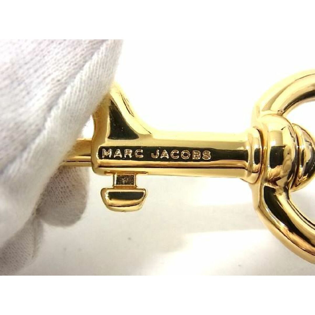 ■極美品■ MARC JACOBS マークジェイコブス キャンバス バッグ用 ショルダーストラップ 斜め掛け ブラック系×ゴールド系 AQ1309