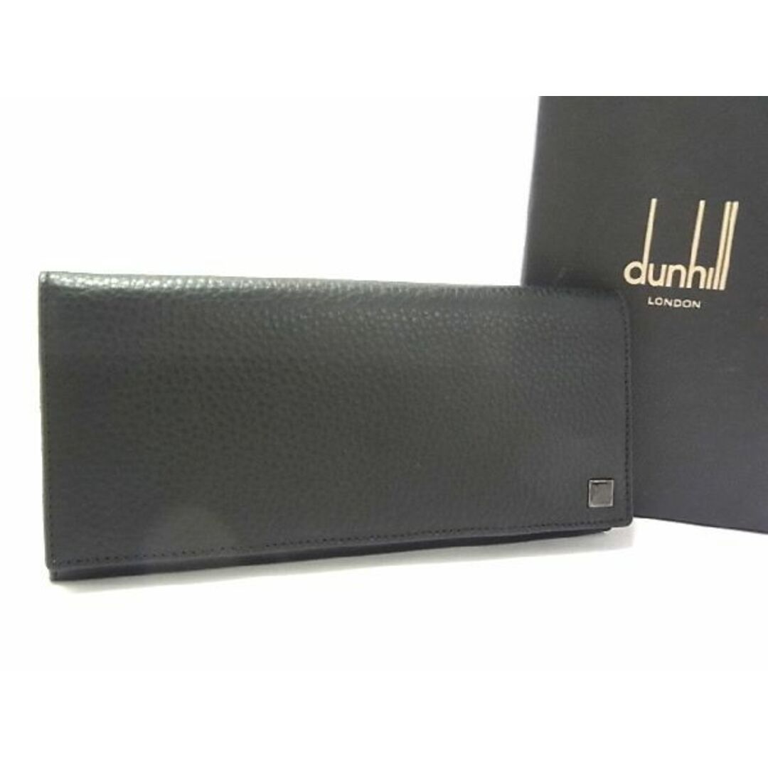 ■新品■未使用■ dunhill ダンヒル レザー 二つ折り 長財布 ウォレット 小銭入れ 札入れ メンズ ブラック系 AR4572Sランクライン