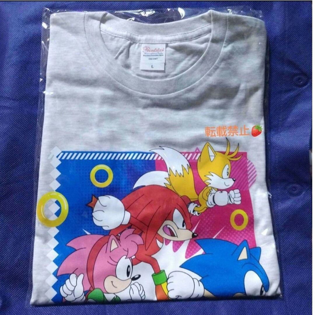 東京ゲームショウ ソニックスーパースターズ 非売品 ソニック Tシャツ エンタメ/ホビーのおもちゃ/ぬいぐるみ(キャラクターグッズ)の商品写真