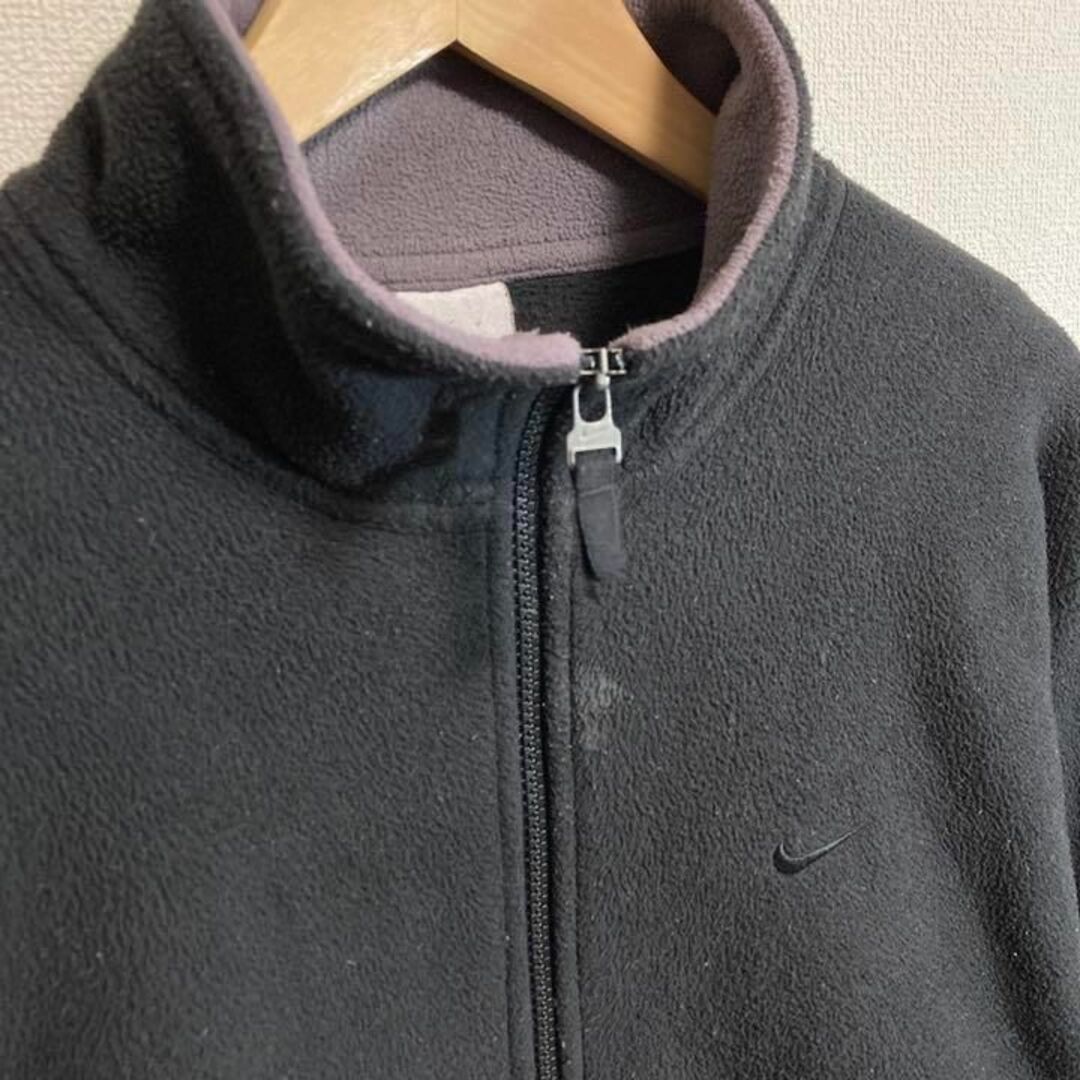 NIKE ナイキ フリースジャケット フルジップ 刺繍 スウォッシュ 黒 L