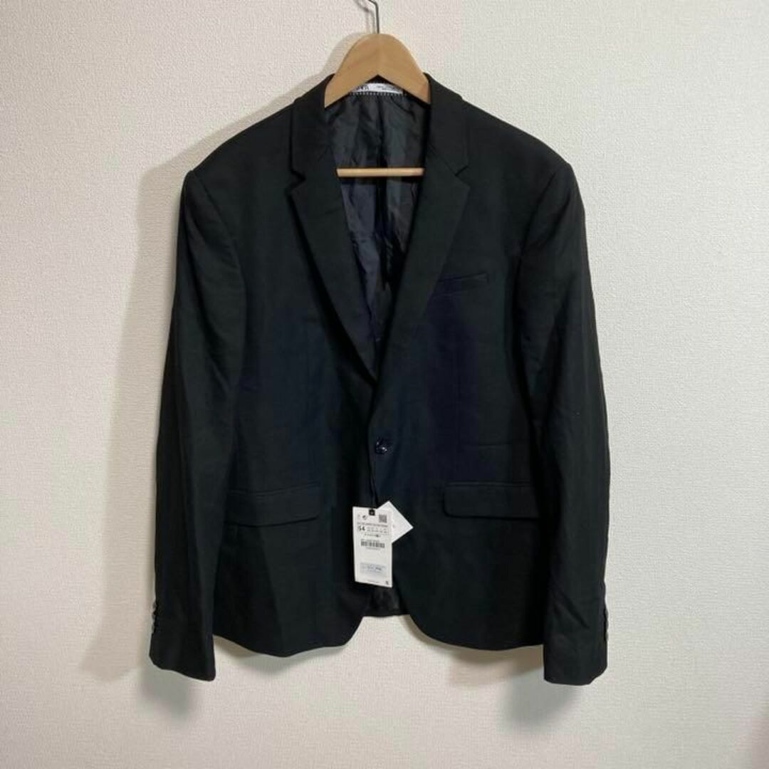 ZARA(ザラ)のタグ付き ZARA ザラ　テーラードジャケット スーツ メンズ　フォーマル 黒 メンズのジャケット/アウター(テーラードジャケット)の商品写真