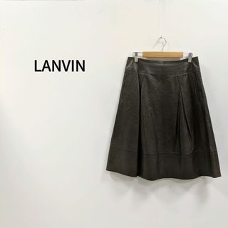 ランバン(LANVIN)のLANVIN ランバン 合成皮革膝丈スカート ダークブラウン レディース(ひざ丈スカート)