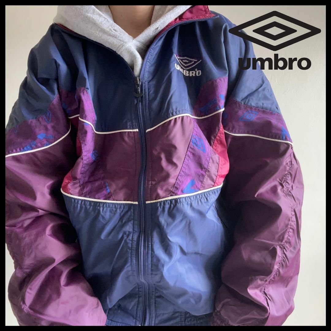 希少 ターコイズ アンブロ umbro プルオーバー ナイロン ピステ