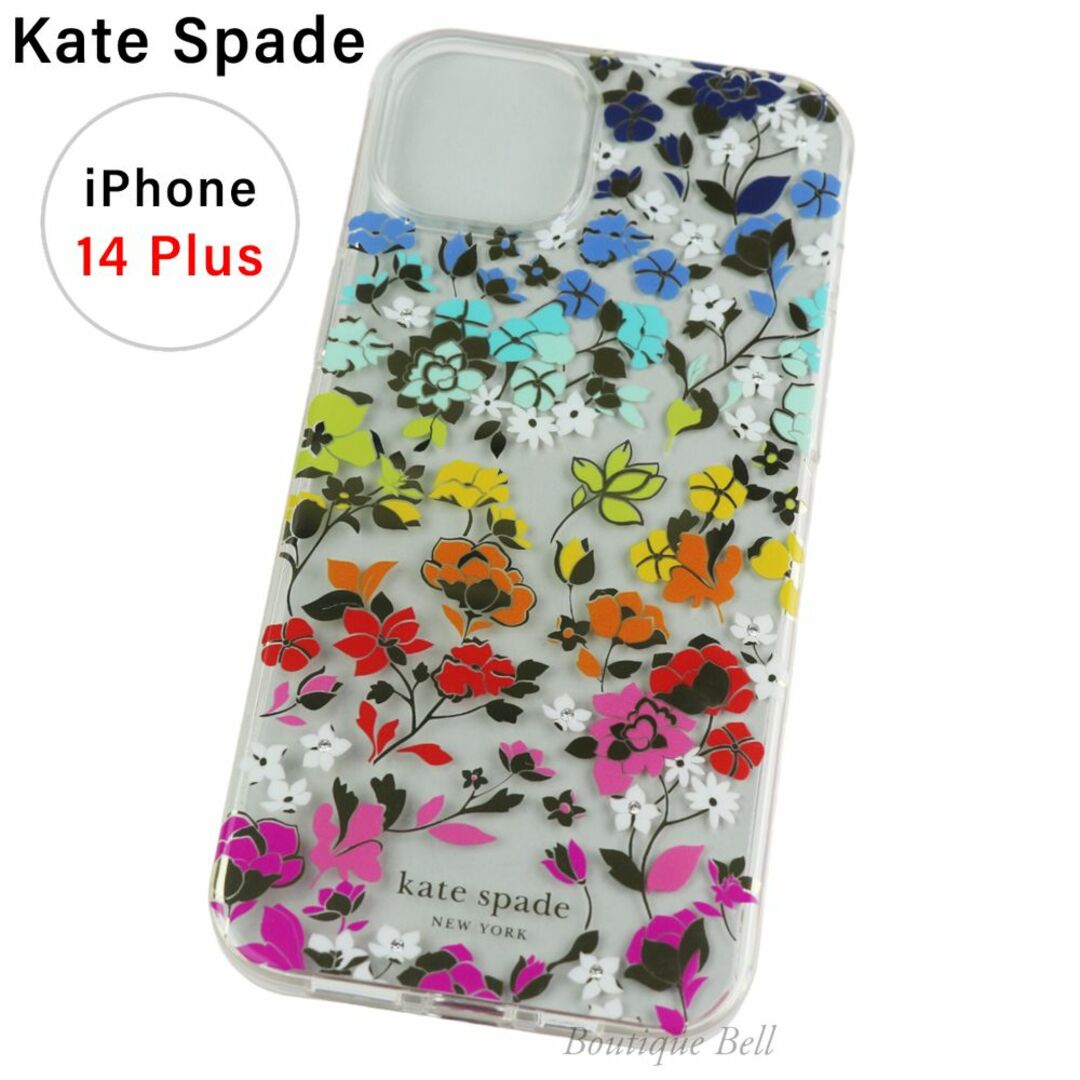 【ケイトスペード】カラフルフラワー iPhone14Plusケース