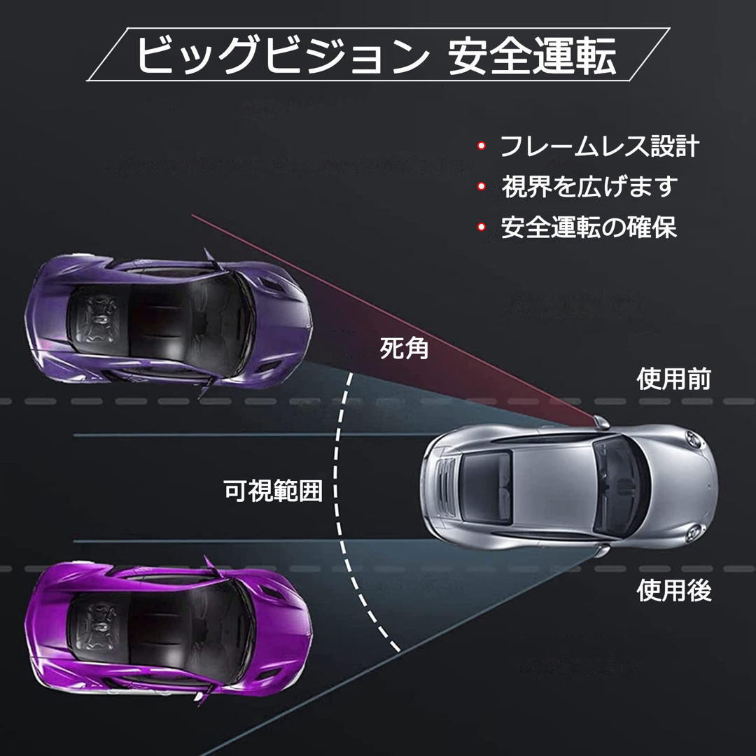 車用補助ミラー 円形 サポートミラー バックミラー 事故防止 吸盤式 2点セットの通販 by 向日葵's shop|ラクマ