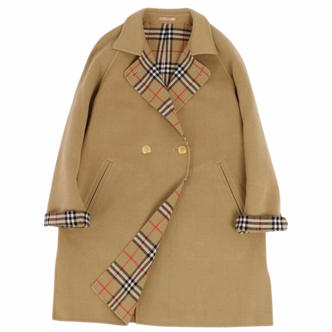 BURBERRY(バーバリー)の極美品 Vintage バーバリー Burberrys コート チェスターコート ダブルブレスト オーバーサイズ 裏チェック ウール アウター レディース 9(M相当) ブラウン レディースのジャケット/アウター(その他)の商品写真