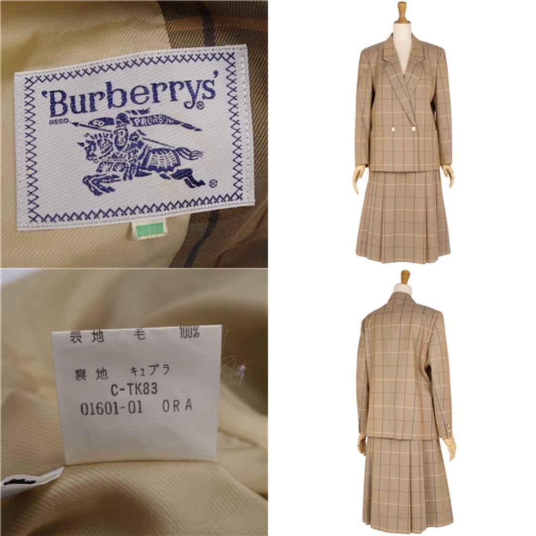 Vintage バーバリー Burberrys セットアップ スカートスーツ ジャケット スカート アウター レディース 9M相当 ブラウン
