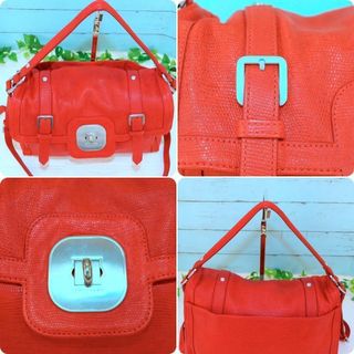 LONGCHAMP - ロンシャン 2wayレザーショルダーバッグ 赤 ターンロック