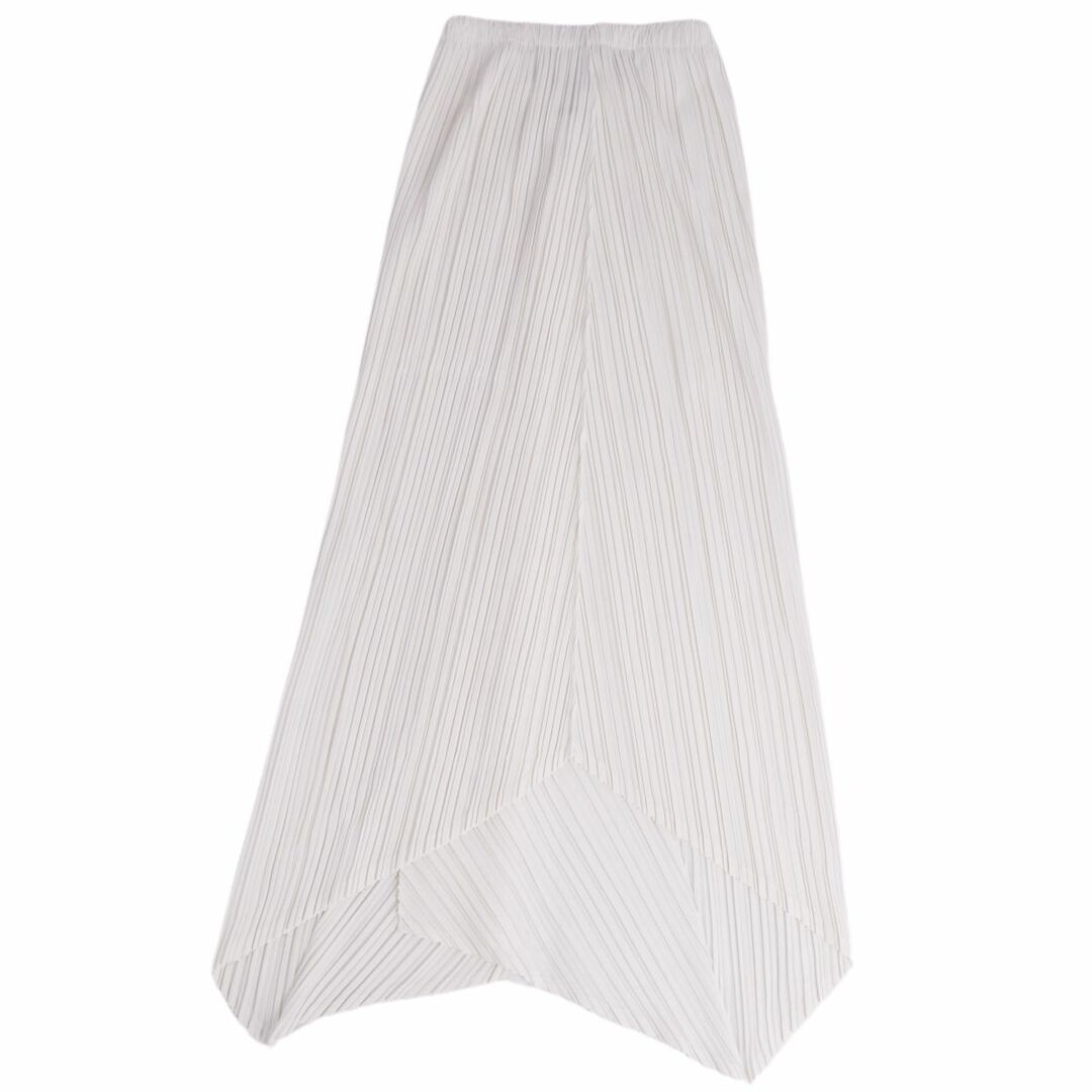 ISSEY MIYAKE(イッセイミヤケ)の美品 イッセイミヤケ ISSEY MIYAKE スカート ロングスカート プリーツ 無地 ボトムス レディース 2(M相当) ホワイト レディースのスカート(ひざ丈スカート)の商品写真