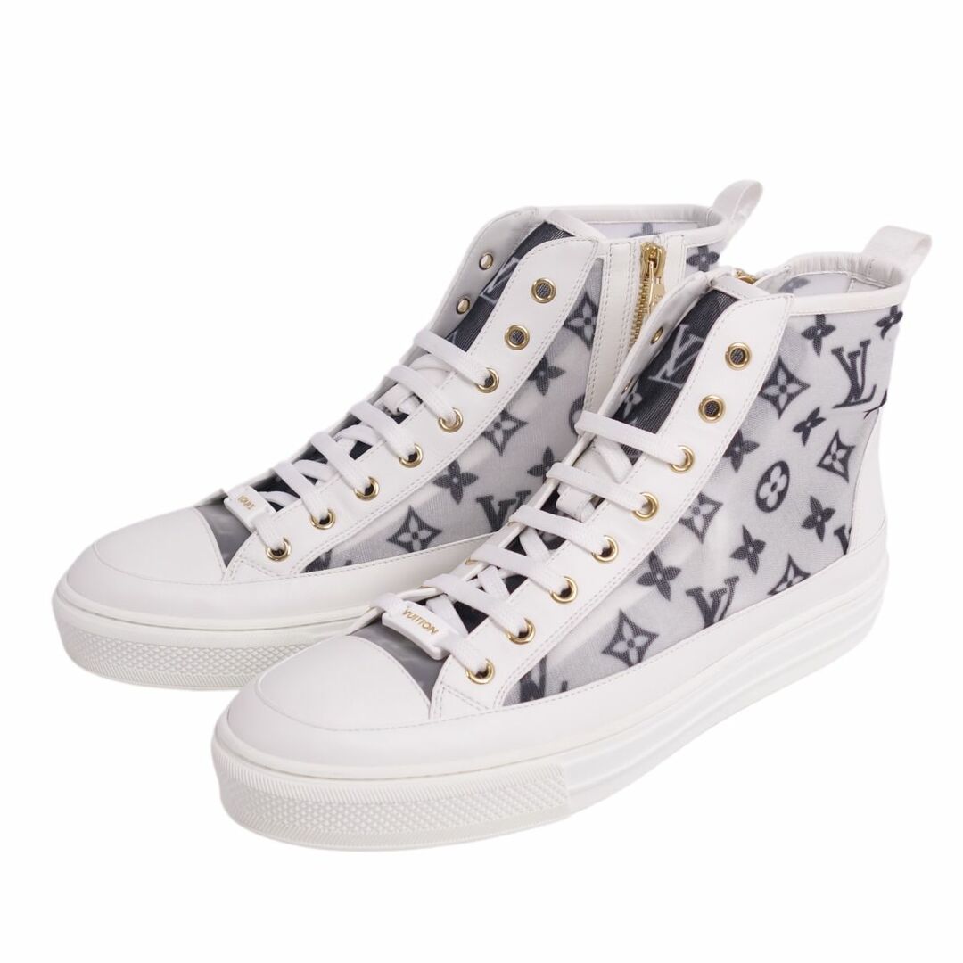 未使用 ルイヴィトン LOUIS VUITTON スニーカー ハイカット モノグラム STELLAR ステラー メッシュ シューズ レディース 40(26cm相当) ホワイト