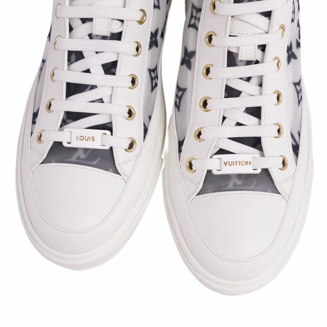 未使用 ルイヴィトン LOUIS VUITTON スニーカー ハイカット モノグラム STELLAR ステラー メッシュ シューズ レディース 40(26cm相当) ホワイト