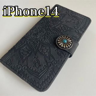 iPhone14　iPhoneケース　手帳型　手帳型ケース　革ケース(iPhoneケース)