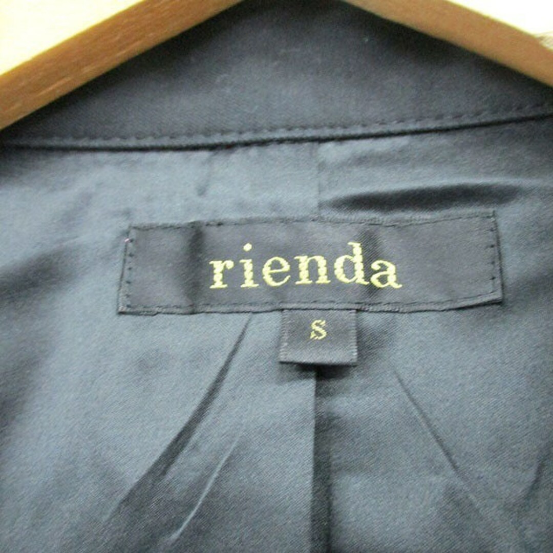 rienda(リエンダ)のリエンダ トレンチ コート フレア リボン ミドル丈 シンプル S ブラック 黒 レディースのジャケット/アウター(トレンチコート)の商品写真