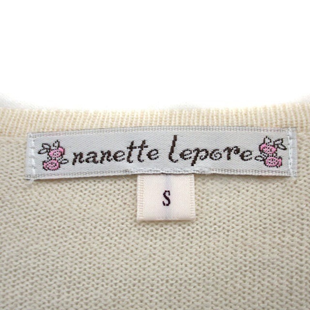 Nanette Lepore(ナネットレポー)のナネットレポー ニット ワンピース 長袖 スクエアネック 膝丈 S アイボリー レディースのワンピース(ひざ丈ワンピース)の商品写真