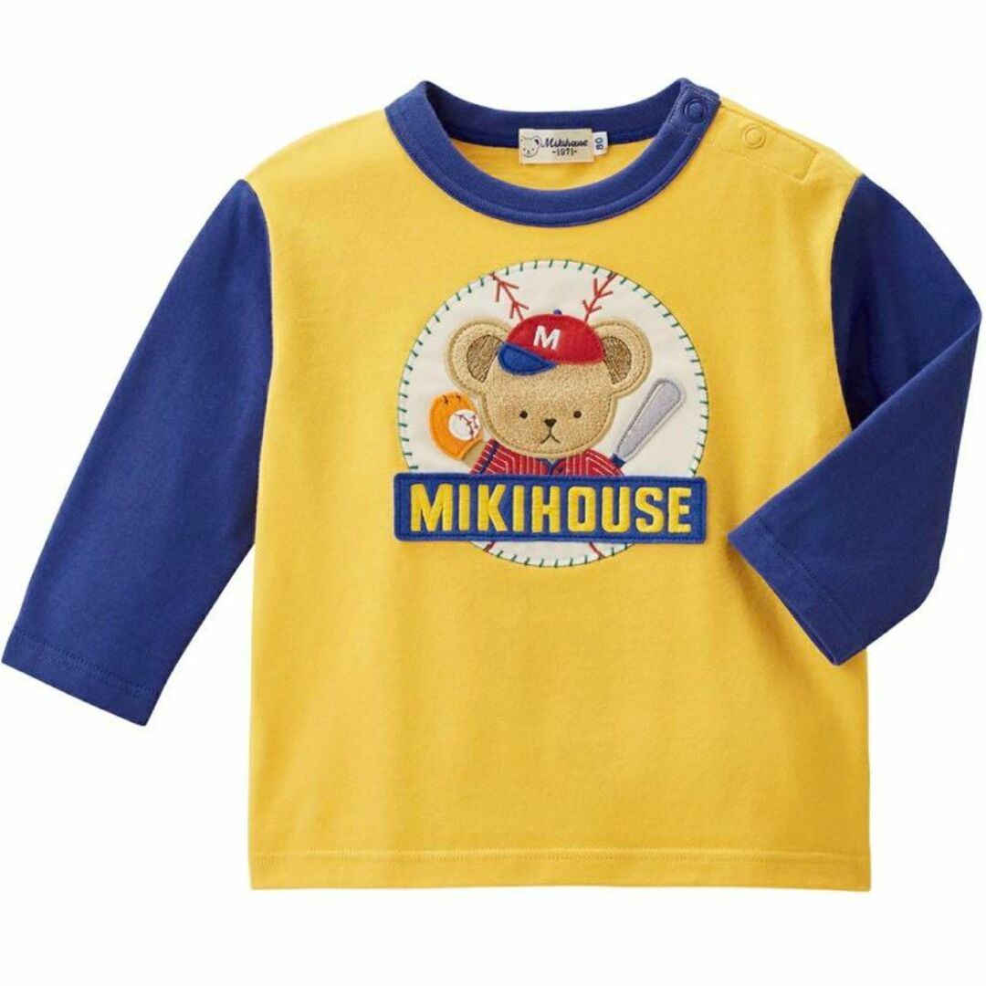 mikihouse ミキハウスベア長袖Ｔシャツ　100４０２天竺品質