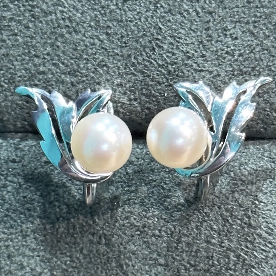 イヤリングMIKIMOTO パール　イヤリング　バラ　シルバー　真珠　小粒