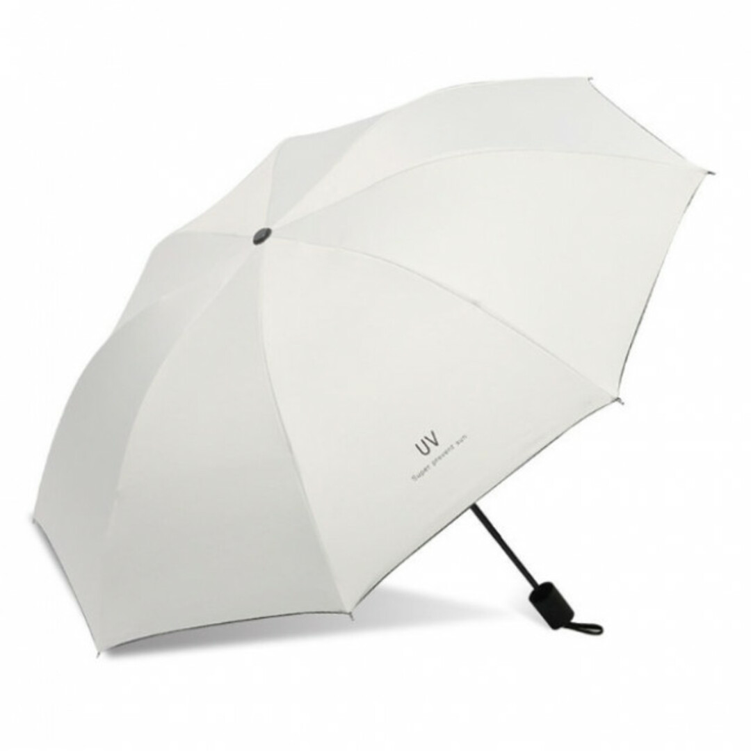 【ホワイト】折りたたみ傘 UVカット 晴雨兼用 日傘 紫外線 男女兼用 雨傘 レディースのファッション小物(傘)の商品写真
