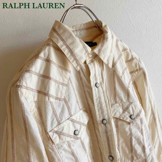 ラルフローレン(Ralph Lauren)のラルフローレン ジャガード ストライプ ウエスタンシャツ 2 アイボリーベージュ(シャツ/ブラウス(長袖/七分))