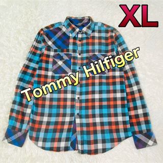 トミーヒルフィガー(TOMMY HILFIGER)のトミーヒルフィガー メンズ長袖ネルシャツ XLサイズ(シャツ)