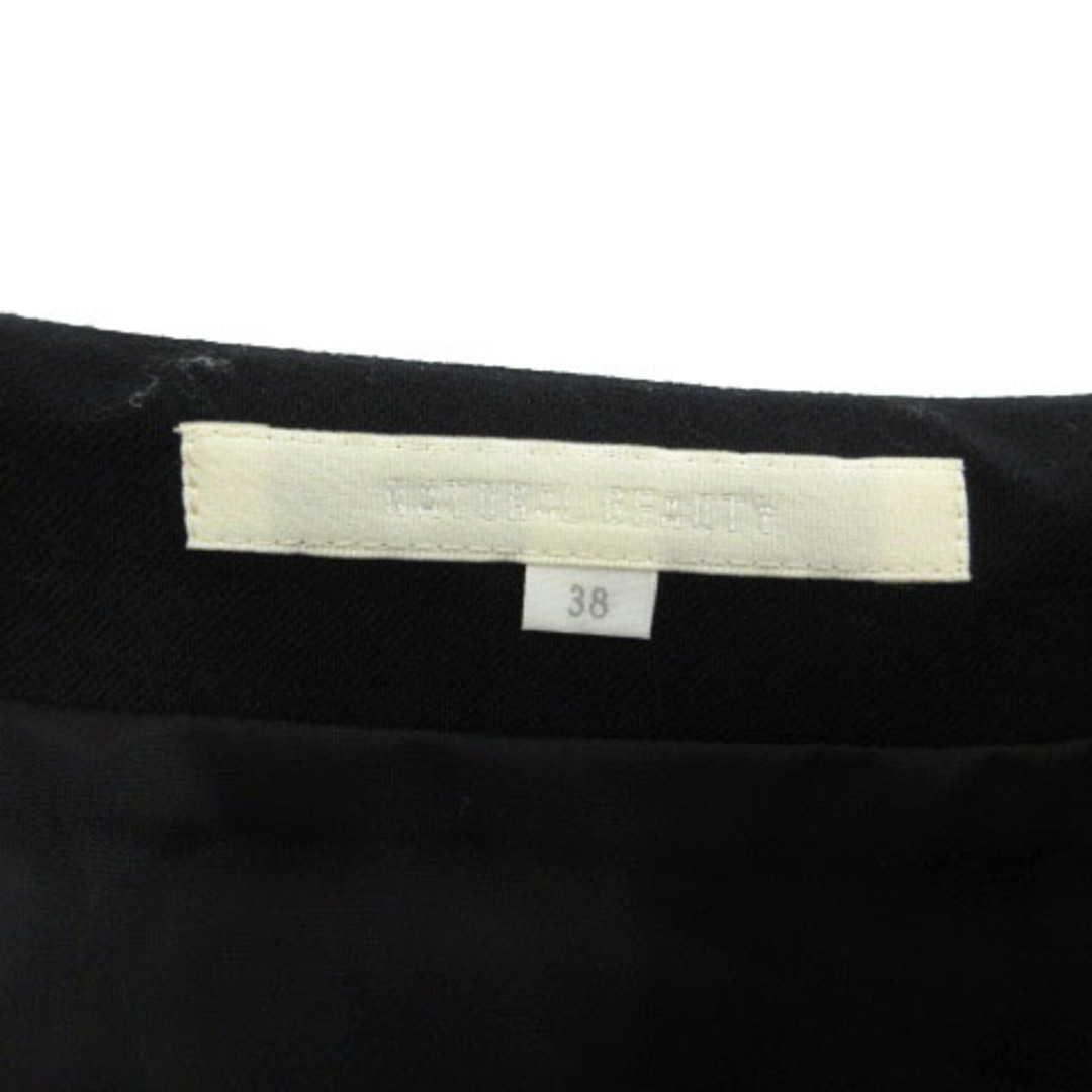 NATURAL BEAUTY(ナチュラルビューティー)のナチュラルビューティー スカート タック フレア ミディ丈 ウール混 黒 38 レディースのスカート(ひざ丈スカート)の商品写真
