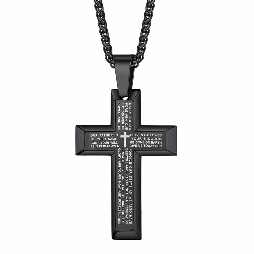 【色: C-ブラック】[Suplight] 十字架 クロス ネックレス メンズ