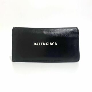 バレンシアガ(Balenciaga)のバレンシアガ　財布　エブリデイ　ウォレット　折財布　黒　ブラック　レザー　ロゴ(財布)