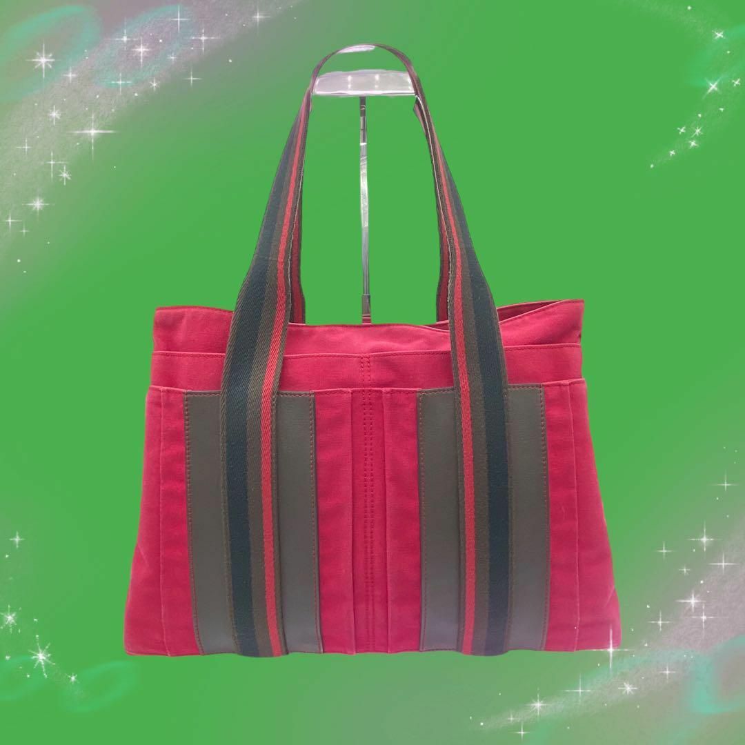 美品》 エルメス トロカホリゾンタルMM トートバッグ レッド系-