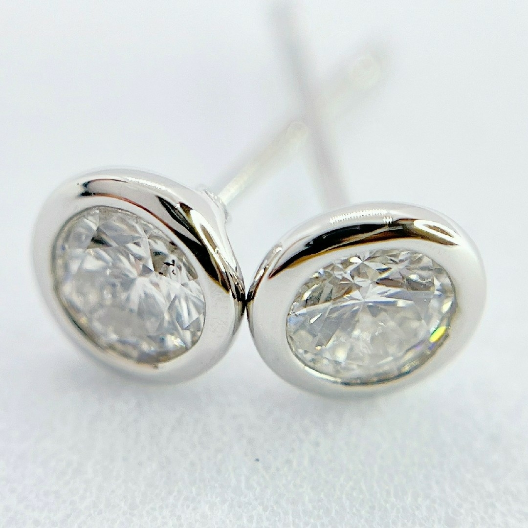 Tキラキラ 計0.442ct 天然ダイヤモンド プラチナ フクリンピアス-