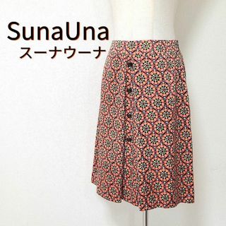 スーナウーナ(SunaUna)のSunaUna スーナウーナ★綺麗な幾何学柄 ミニスカート 薄手 日本製 36(ミニスカート)