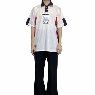 UMBRO ENGLAND 刺繍ワッペン　リンガーTシャツ　イングランド代表　M