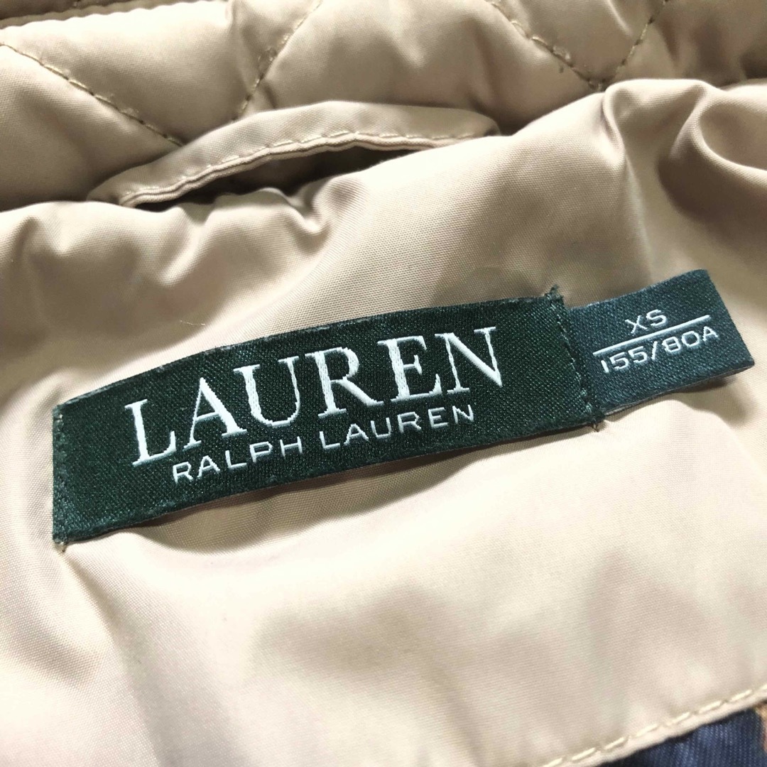 Ralph Lauren(ラルフローレン)のLauren ラルフローレン レディース ベージュキルティングコート スカーフ柄 レディースのジャケット/アウター(ダウンコート)の商品写真