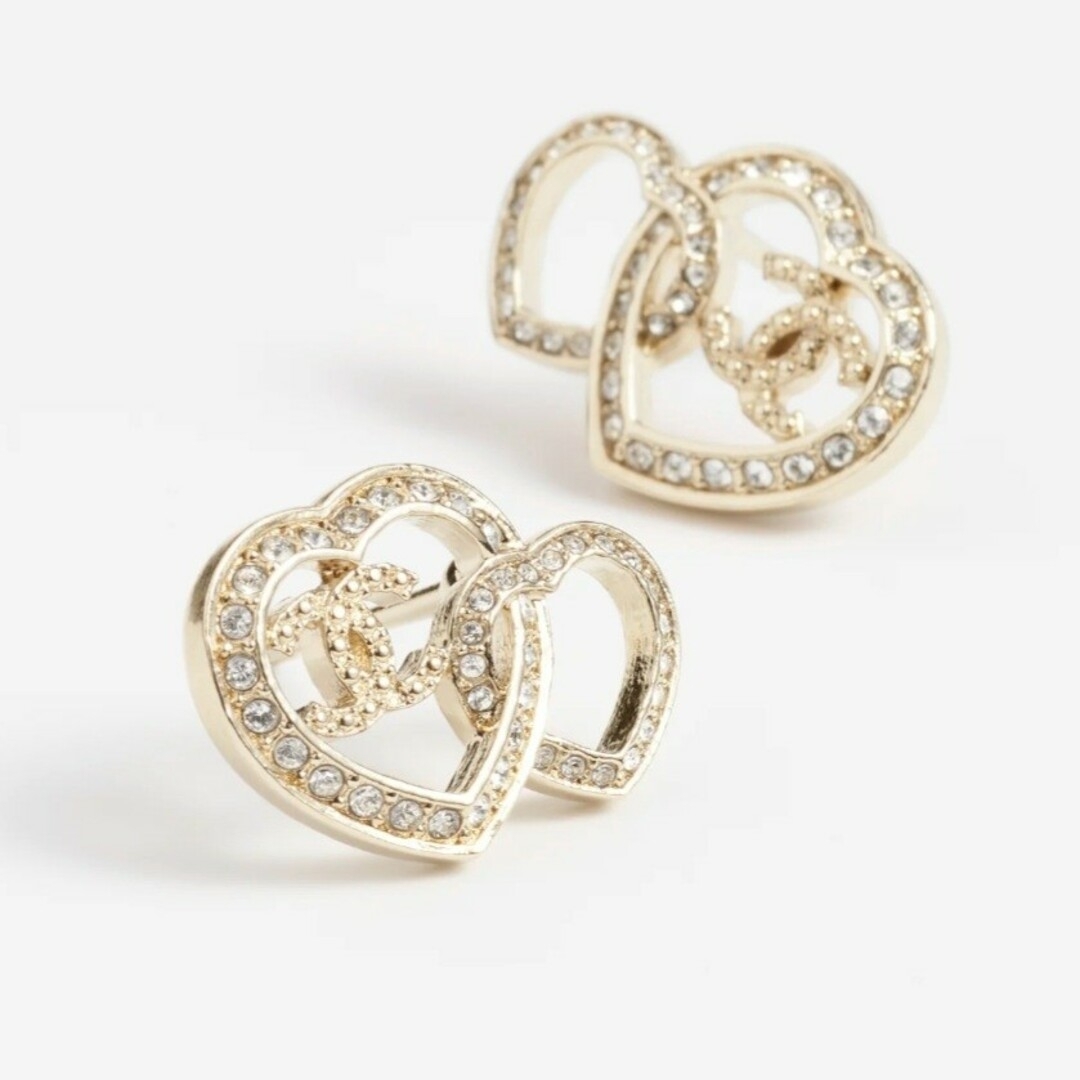 CHANEL - 新品未使用《シャネル》ピアス ダブルハート CCマーク 23