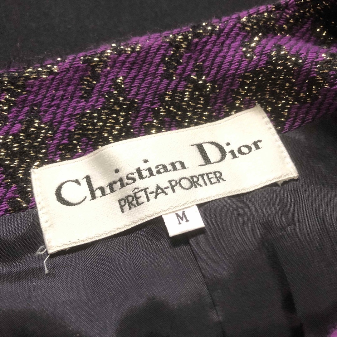 Christian Dior(クリスチャンディオール)のOld Christian dior きらきらウールツイードノーカラージャケット レディースのジャケット/アウター(ノーカラージャケット)の商品写真