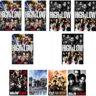 [370781]HiGH & LOW(10枚セット)TV版 SEASON1 全3巻、SEASON2 全3巻 + THE MOVIE、2、3 + THE RED RAIN【全巻セット 邦画 中古 DVD】ケース無:: レンタル落ち(TVドラマ)