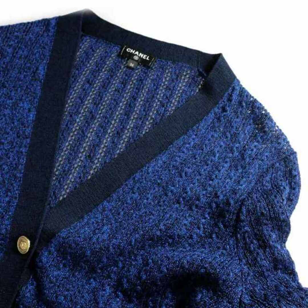 CHANEL - シャネル CHANEL シルク カーディガン ココマーク ボタン 36