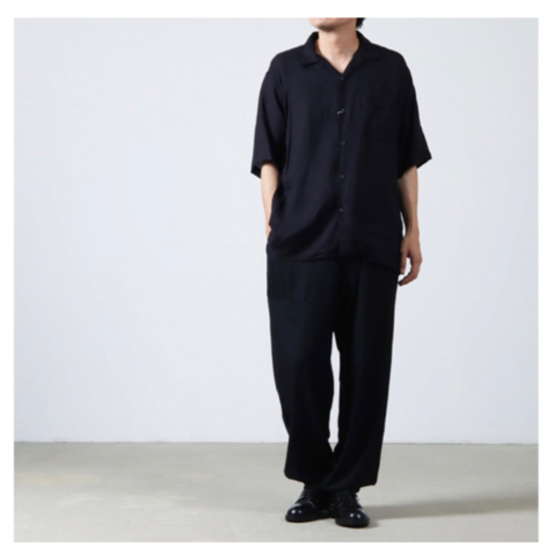 COMOLI (コモリ) リネンツイル 半袖オープンカラーシャツ - シャツ