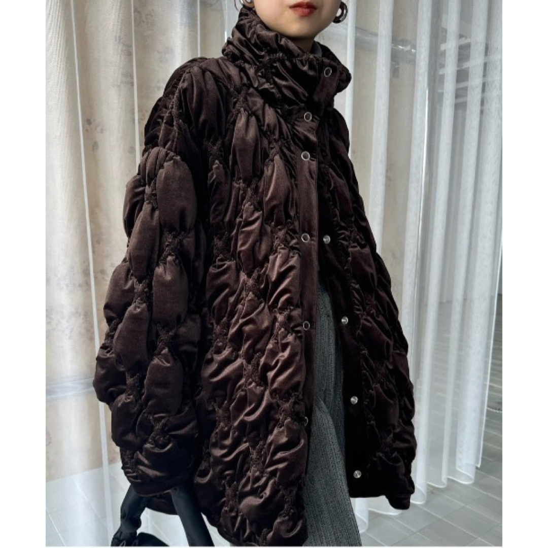 Ameri VINTAGE - VELOUR QUILTING BLOUSONの通販 by smile ◡̈ Ameri VINTAGE - VELOUR QUILTING BLOUSONの通販 by smile ◡̈