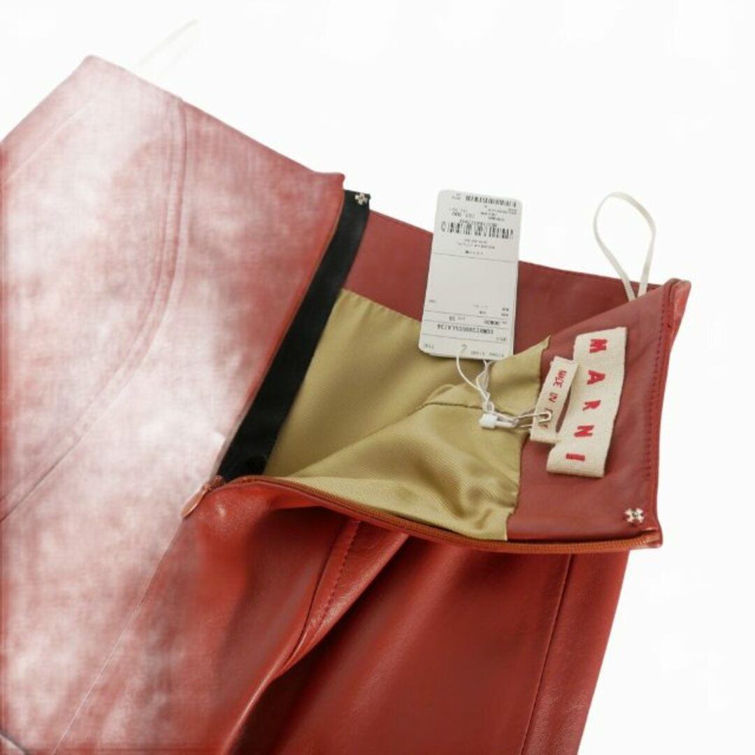 Marni(マルニ)のマルニ MARNI 21AW レザー スカート ひざ丈 シープスキン 42 茶 レディースのスカート(ロングスカート)の商品写真