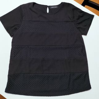 レディース黒トップス(Tシャツ(半袖/袖なし))