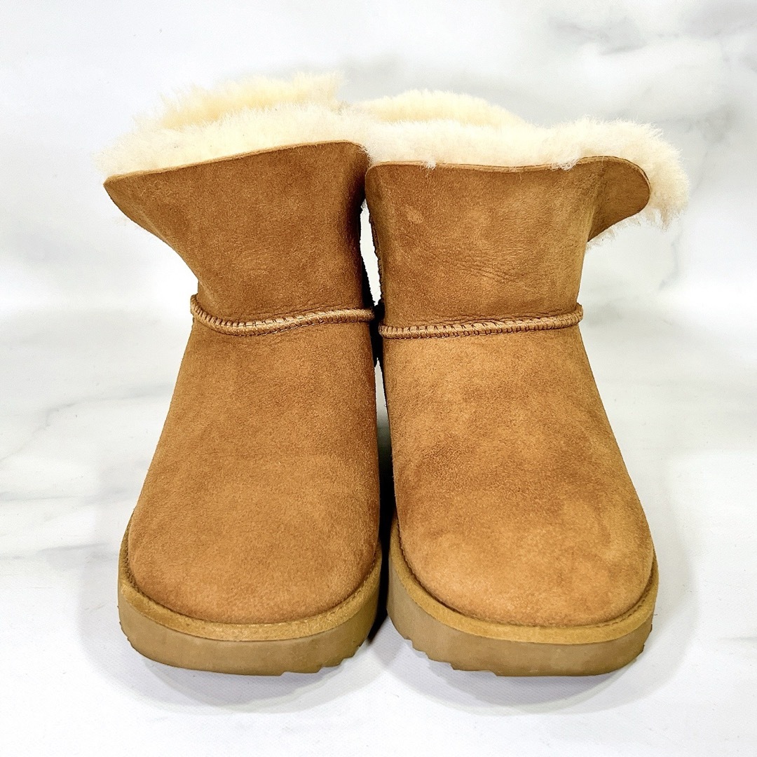 【美品】UGG classic cuff mini ムートンブーツ 茶 23.0