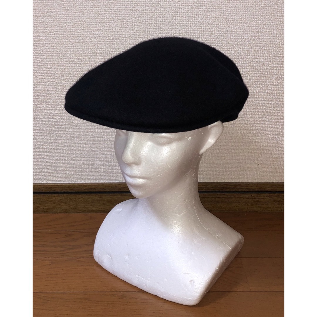 KANGOL(カンゴール)のL 美品 KANGOL WOOL 504 ハンチングキャップ ベレー帽 ブラック メンズの帽子(ハンチング/ベレー帽)の商品写真