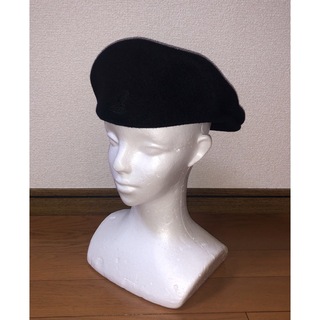 カンゴール(KANGOL)のL 美品 KANGOL WOOL 504 ハンチングキャップ ベレー帽 ブラック(ハンチング/ベレー帽)