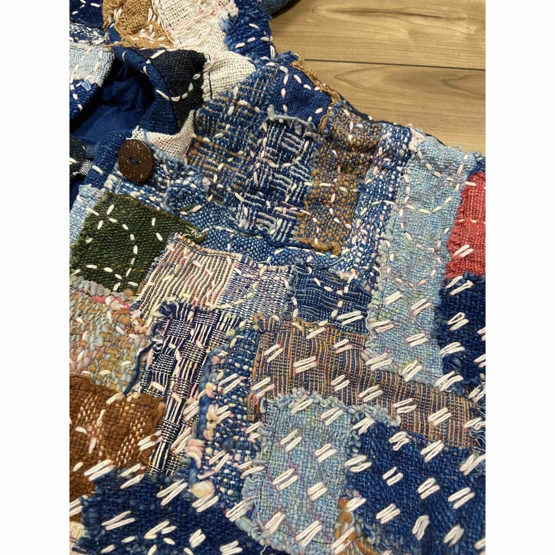 手作りハンドメイドパチワーク手織り布襤褸コート - ロングコート