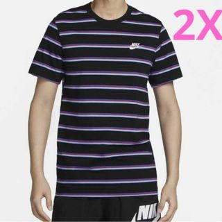 ナイキ(NIKE)の◆NIKE NSW クラブ ストライプ S/S Tシャツ　2XL(Tシャツ/カットソー(半袖/袖なし))