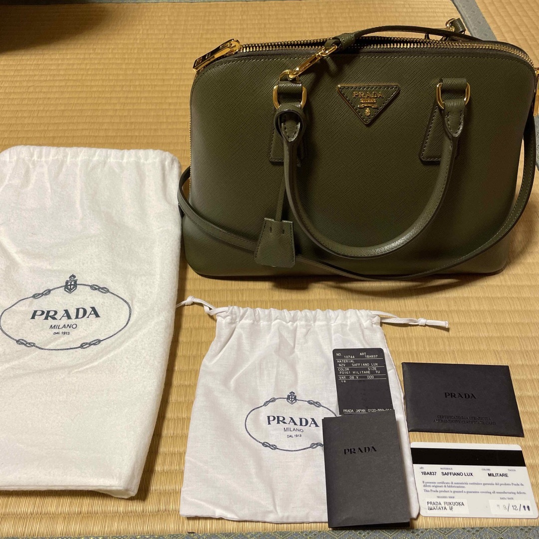 PRADA＊SAFFIANO MILITARE ハンドバッグ(オリーブグリーン)