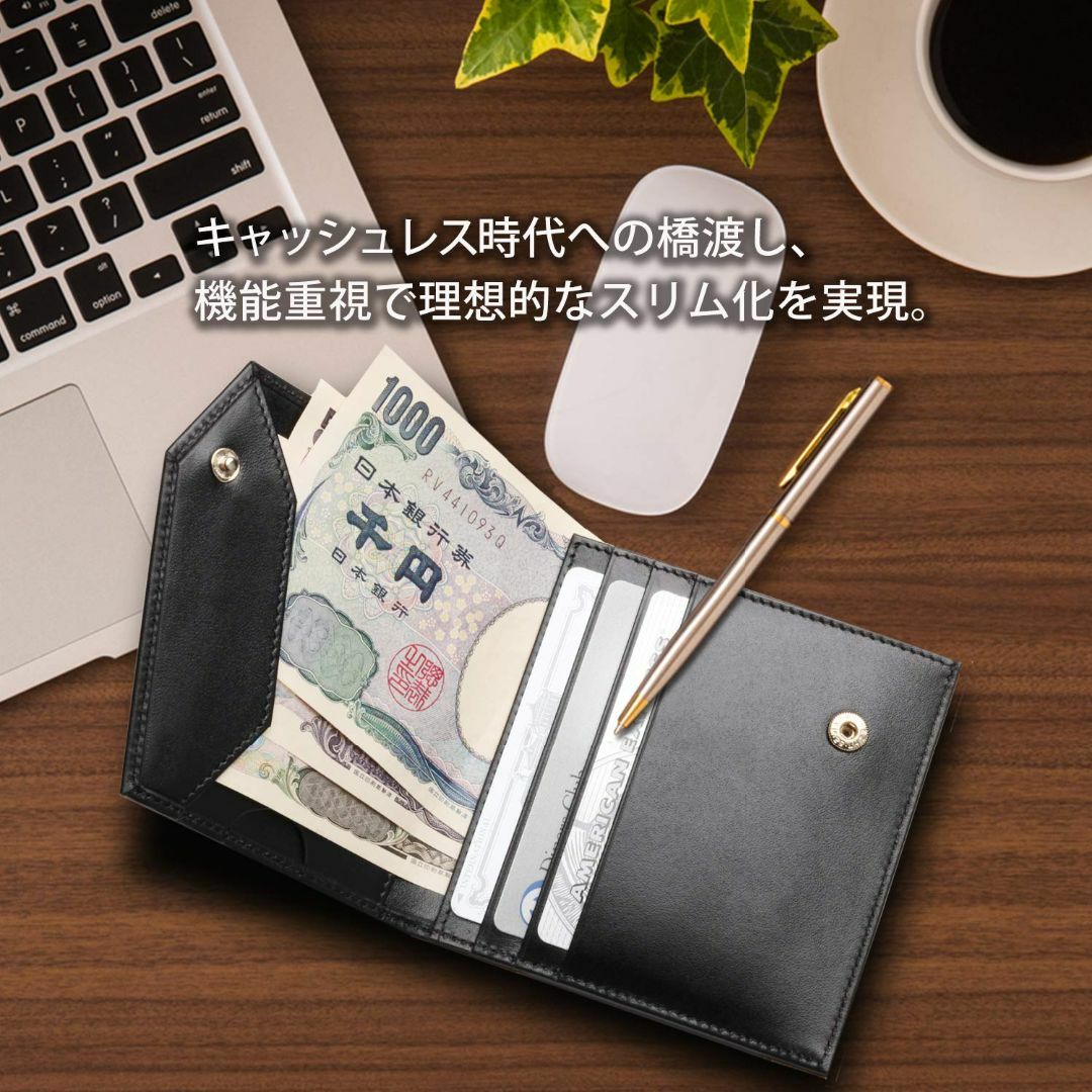 [INDESTAR] 財布 二つ折り メンズ 牛革 薄い コンパクト 小銭入れな 6