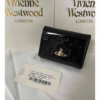 ヴィヴィアンウエストウッド(Vivienne Westwood)のヴィヴィアンウエストウッド　ミニウォレット　三つ折り財布　エナメルブラック　新品(財布)