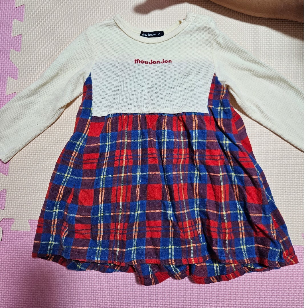 mou jon jon(ムージョンジョン)のワンピース　90 キッズ/ベビー/マタニティのキッズ服女の子用(90cm~)(ワンピース)の商品写真